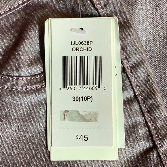 Metallic Muted Purple Cropped Jeans With Ankle Zippers Size 10P - Picture 10 of 16